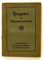 Dr. Josef Moriggl: Ratgeber für Alpenwanderer. München, 1924, Hauptausschuss des D. u. Ö. Alpenvereins. Kiadói papírkötés, gerincnél kissé szakadt, egyébként jó állapotban.
