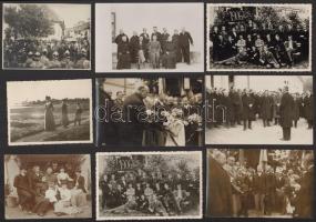 cca 1900 Vegyes fotó tétel, összesen 56 db, közte portrék, csoportképek, 1 db ferrotípia, különböző ...