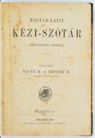 Holub-Köpesdi: Magyar-Latin kéziszótár. Bp., 1881. Lauffer Vilmos. Korabeli aranyozott félbőr kötésb...