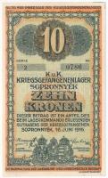 Sopronnyék / hadifogolytábor 1916. június 16. 10K arab sorozat- és sorszámmal T:I- kis szakadás
