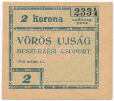 Budapest 1919. 2K Vörös Ujság T:I-