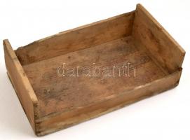 Régi csemege szőlős fa rekesz, 34x21x11 cm
