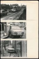 cca 1960-1970 Közúti balesetek, 6 db fotó kartonra ragasztva, 9×14 cm