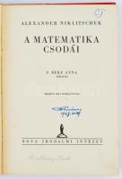 Alexander Niklitschek: A matematika csodái. Fordította S. Beke Anna. Budapest, 1942, Nova Irodalmi I...