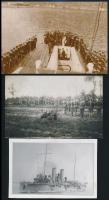 6 db katonai fotó, köztük modern reprodukció is, egy részük feliratozva, különböző méretben