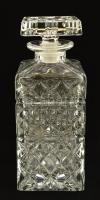 Ólomkristály Whiskey-s üveg, dugóval, hibátlan, m: 23 cm.