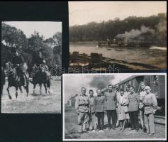 5 db katonai fotó, nagyrészt modern reprodukció, egy részük feliratozva, különböző méretben