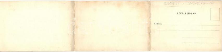 Budapest V. Szabadság tér. Divald Károly 66. három részes panorámalap / three-tiled panoramacard