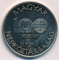 1985. 100Ft alpakka "Labdarúgó Világbajnokság - 1986 Mexikó" T:1 felületi karcok