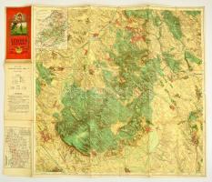 1928 Kirándulók térképe 15.: Vértes hegység, 1:50000, Magyar Királyi Állami Térképészeti Intézet, szakadással, 64,5×76,5 cm