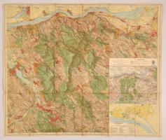 1936 Gerecse és a Gete térképe, 1:50000, Magyar Királyi Állami Térképészeti Intézet, szakadással, 71×60 cm