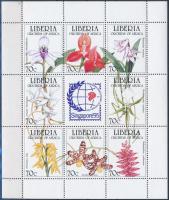 International Stamp Exhibition SINGAPORE - Orchids mini sheet, Nemzetközi bélyegkiállítás SINGAPORE - Orchideák kisív