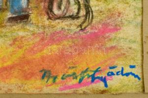 Márffy jelzéssel: Pihenő férfi. Pasztell, karton, 38×21 cm