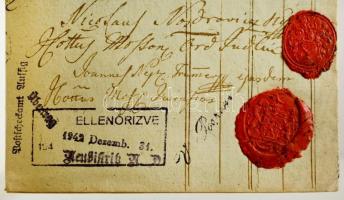 1802 Nagyvázsonyi Zichy uradalmi leltár. 8 p címeres pecsétekkel