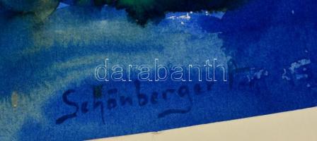 Schönberger jelzéssel: Almás csendélet. Akvarell, papír, 24×34 cm