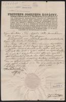 1894 Okmány Kopácsy József (1775-1847) hercegprímás, érsek aláírásával és viaszpecsétjével