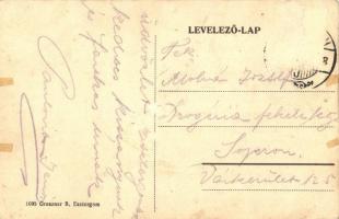 Esztergom, Rákóczi tér, Grószner B., Patriász Zsigmond és Marosi József és fia üzlete, piaci árusok....