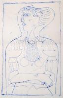 Fabók Gyula (1942-): 9 db népművészeti rajz vázlata. jelzés nélkül