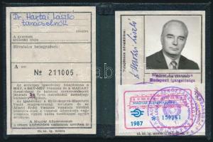 cca 1951-1987 Hartai László (1925-1987) a Legfelsőbb Bíróság tanácselnökének és feleségének 4 db ked...