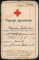 cca 1950 4 db Vöröskeresztes igazolvány