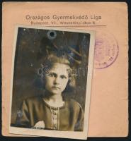 1926 az Országos Gyermekvédő Liga fényképes igazolványa