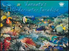 Víz alatti élővilág öntapadós kisív, Underwater wildlife self-adhesive mini sheet