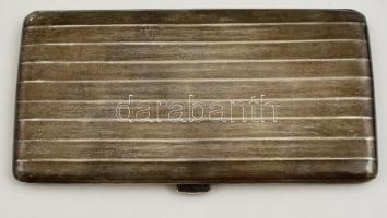 Ezüst (Ag) art deco cigarettatárca, belül aranyozott, jelzett (900),  15×7,5 cm, nettó: 184 g