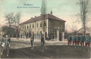 Miskolc, Ferenc József Huszár laktanya, montázslap / montage postcard