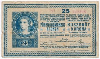 1918. 25K "3021" 3mm, hullámos hátlap, hamis "Réti-Fogyasztási Szövetkezet" felülbélyegzéssel (overprint) T:III-