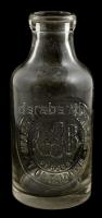 cca 1920 tejes üveg palack Uradalmi Tejgazdaság tulajdona felirattal, alsó peremén csorbával, m:17,5 cm, 5 dl