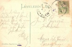 Nagykanizsa, Zászlószentelés a Fő utcán, Klein József üzlete, Bútorraktár. Alt & Böhm kiadása (v...