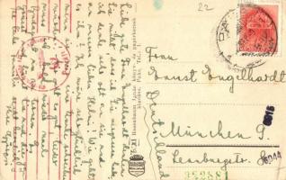 Paks, Dunai parkrészlet, Dunakorzó, Dr. Reszh-szanatórium. Rosenbaum Ignác kiadása + Oberkommando de...