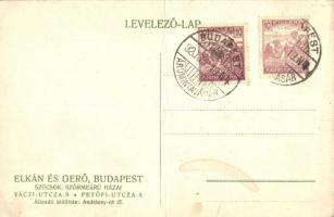 Elkán és Gerő, az ország legnagyobb és legszolidabb szűcsáruházai; Farkas, Aranyróka; Budapest Váci ...