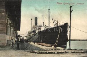 A Slavonia kivándorló hajó Fiume kikötőjében / Punto franco e Slavonia / Cunard Line SS Slavonia emigration ship in the port of Fiume (EK)