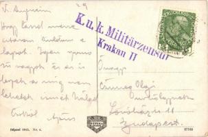 Kraków, Krakau; Ul. Basztowa / street view with tram, Hotel Belvedere