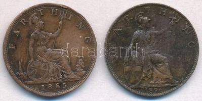 Nagy-Britannia 1885-1896. 1f Br "Viktória" (2x) T:2,2- patina, ph.
Great Britain 1885-189...