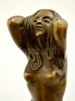 Kurtapataki Kovács Pál (1887-?): Akt. Bronz, márvány talapzaton, jelzett, m:17 cm