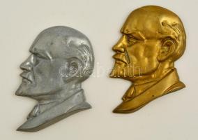 Lenin fej párban, réz és alumínium, 11×8 cm ( 2×)