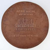 1975. "KFKI Inézeti Emlékérem" kétoldalas Br plakett, hátoldalán gravírozva, eredeti tokba...