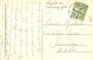 Szécsény, Rákóczi út, Újvilág kávéház, automobil. Glattstein Adolf kiadása (EK)