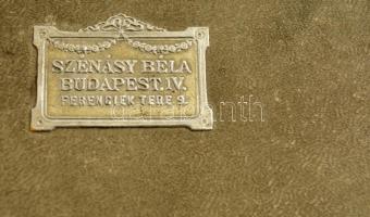 cca 1910 Budapest Szénásy Béla papíráruház feliratos papírdoboz tető, 7x11 cm