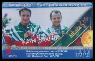 1996 Atlantai Olimpia. Kolonics György, Horváth Csaba, Használatlan, sorszámozott telefonkártya, bon...