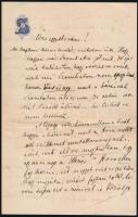 1871 Hegedűs Sándor (1847-1906) közgadász, miniszter, író saját kézzel írt szerelmes levele Jókay Jolánnak 4 beírt oldal