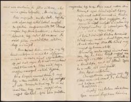 1871 Hegedűs Sándor (1847-1906) közgadász, miniszter, író saját kézzel írt szerelmes levele Jókay Jo...