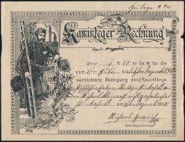 1895 Pinkafő díszes kéményseprő számla / Chimneysweep invoice Pinkafeld