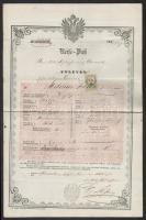 1855 Útlevél 6 kr CM okmánybélyeggel / Passport