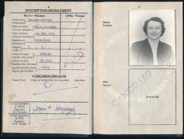 1958 Egyesült Királyság útlevele magyar születésű hölgy részére, pp.:30, 15x10cm / United Kingdom pa...