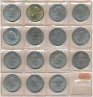 Kanada DN Kanada miniszterelnökeit ábrázoló fém emlékérmek (15xklf) T:2,2- Canada ND Commemorative coins for the Prime Ministers of Canada (15xdiff) C:XF,VF