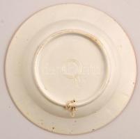 Jelzett virág mintás mélytányér, kézzel festett, hibátlan, d:22,5 cm