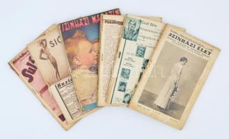 1930-1940 Színházi Élet és Színházi Magazin 6 db száma, vegyes minőségben